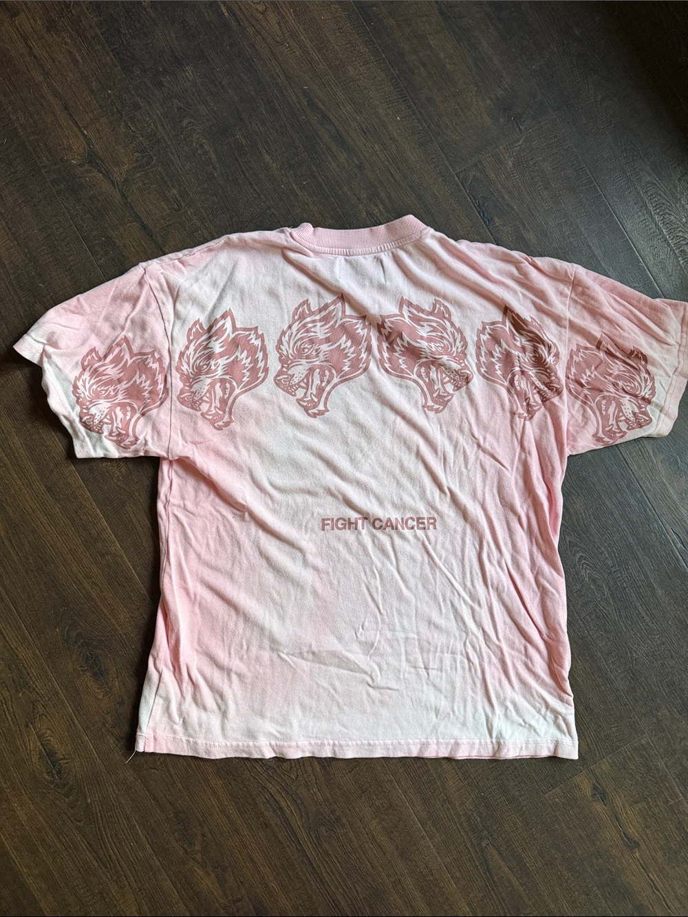 Darc Sport Light Pink 'Fight Cancer' Graphic Tee with Wolf Heads